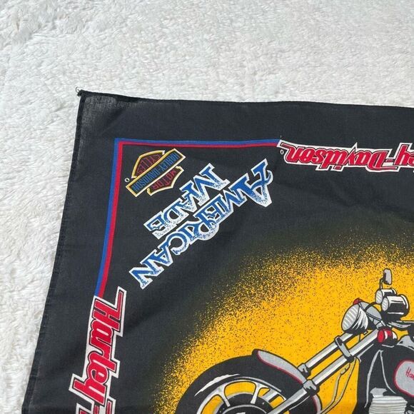 Harley Davidson Vintage 70s Motorcycles Square Riding Bandana Scarf - Picture 2 of 4